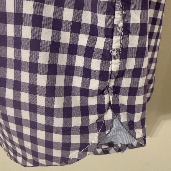 J. Crew Men's Slim‎ Shirt Size XL Purple Gingham Preppy Career Polished Trendy - Picture 5 of 13